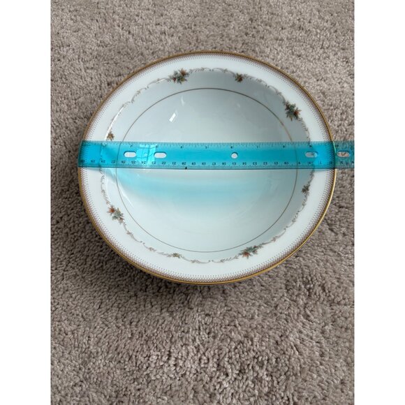 Vintage Noritake Joanne Pattern 6466 Porcelain Serving Bowl With Gold Trim - Picture 5 of 6